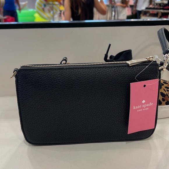 Kate Spade Leila Pebble Leather Convertible Wristlet Wallet Clutch 
Black - Picture 14 of 16